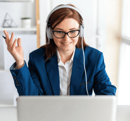 Business professional reviewing videos captioned with Closed Captioning Services in San Francisco for marketing impact.
