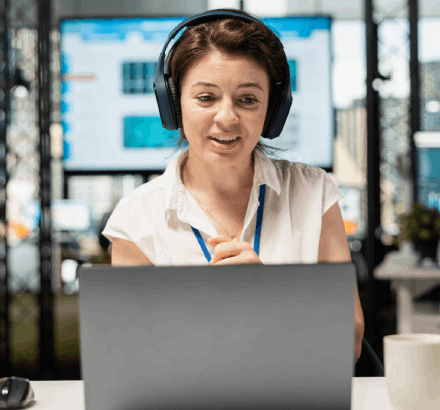Customer using closed captioning in San Antonio, for business promotion and event accessibility, reaching a wider audience.