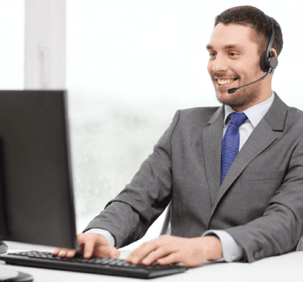 Business man in Tacoma benefitting from Closed Captioning Services for marketing and training videos.