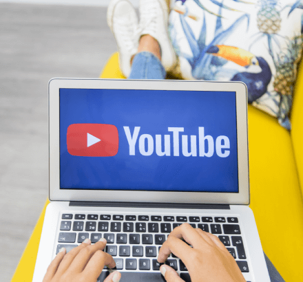 YouTube screen display with captions, signifying captioning services that increase YouTube viewership and engagement.