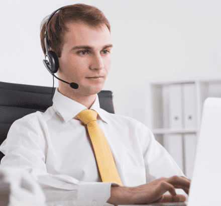 An expert in Houston is reviewing captioned content for accuracy and compliance with captioning services.