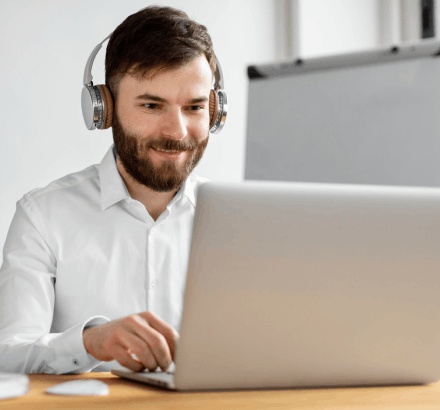 The professional creates synchronized text through closed captioning services in New York to make video content accessible.
