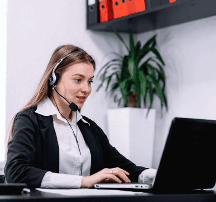A captioning professional in Houston is working on a closed captioning job for media and other online content.