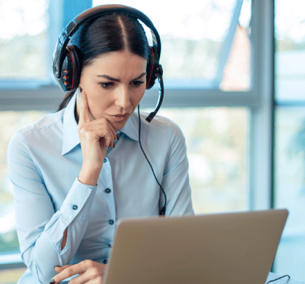 Customer in Boston exploring descriptive video services for media, making content more accessible for the visually impaired.