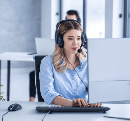 Customer using accessibility in Detroit Michigan using Closed Captioning Services with DCMP compliance.