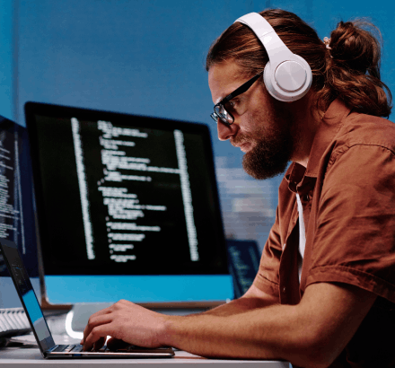 The video professional uses closed captioning services in Austin to provide pronunciation and context accuracy.