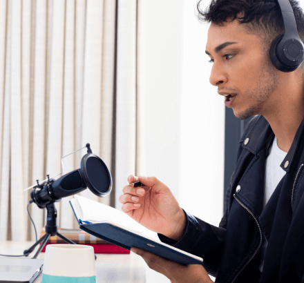 A captioner delivering descriptive video services in Atlanta with unique features like dictation, pronunciation, and word choice.