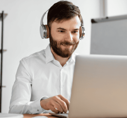 Customer receiving captions in diverse formats through Closed Captioning Services for seamless playback.