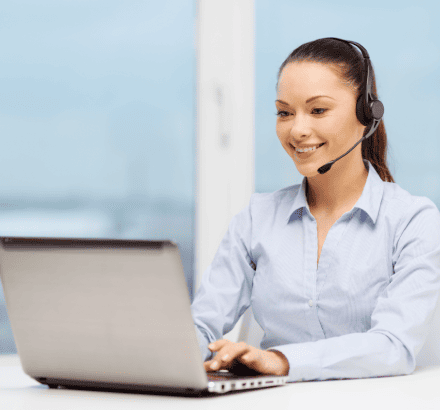 Captioner is working on closed captioning services in Bakersfield, guided by trained language experts.