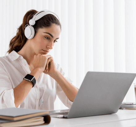 A customer watching content in Slovak, supported by accurate, culturally appropriate multilingual subtitles.