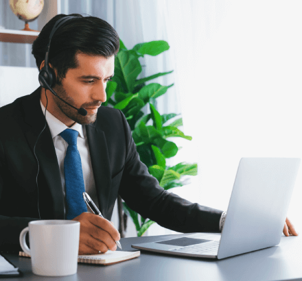 Professional subtitler carefully ensuring linguistic accuracy using expert talent from Norwegian subtitling services.