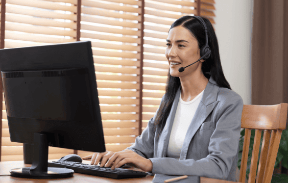 A captioner uses Online Closed Captioning services, providing seamless affordable solutions for accurate video captions.