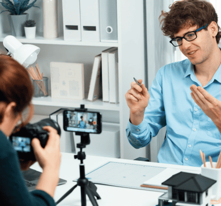 Captioners delivering online video captioning services for marketing and training videos.