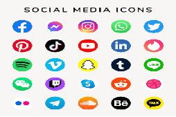 Icons of different social media platforms