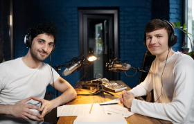 Two voice artists providing affordable audio descriptions