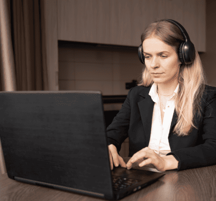 A professional working on Vietnamese closed captioning for business videos in the entertainment, marketing and education.